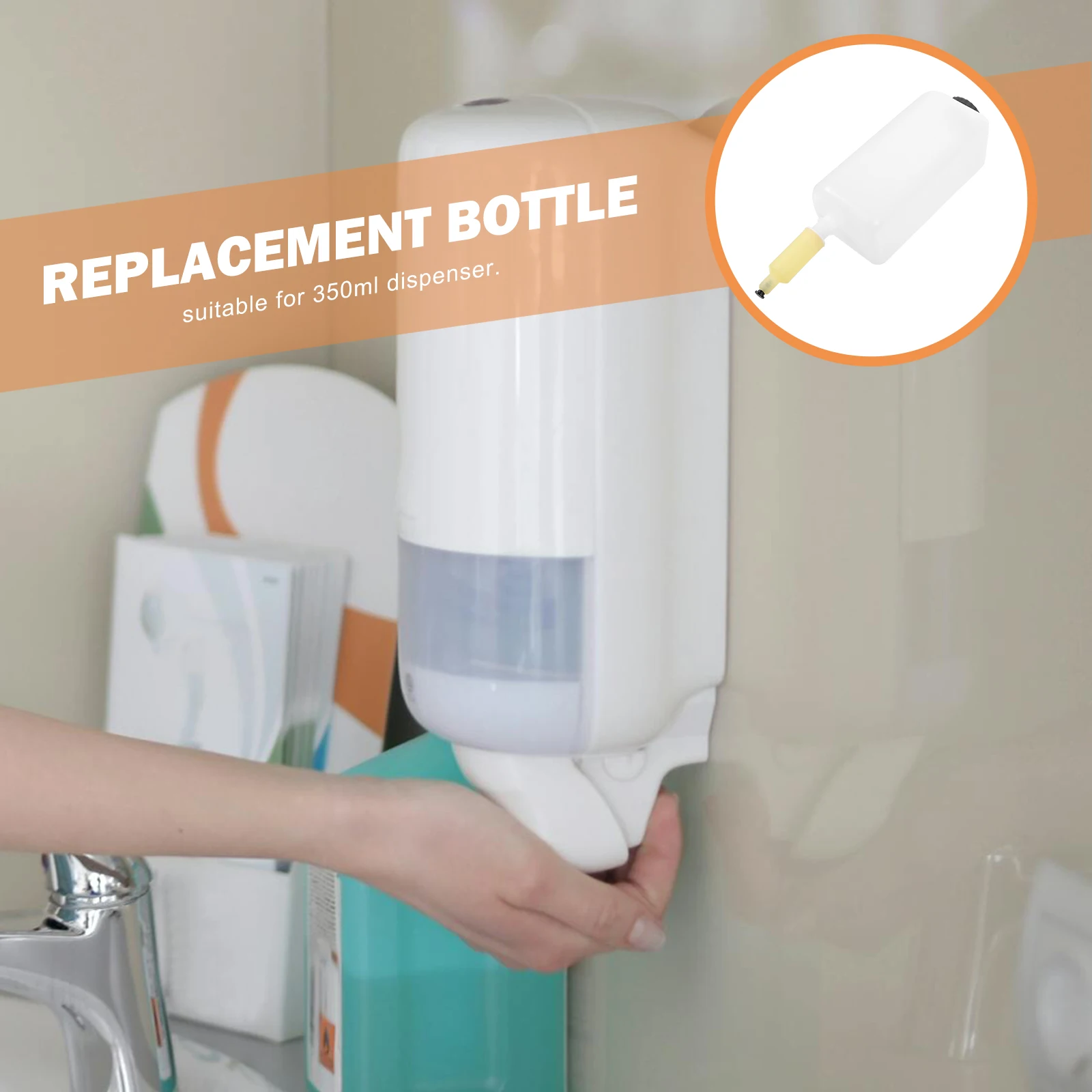 

1pcs Soap Dispenser Pump Body Wall Mount Shampoo Inner Bottle Replacement Part for 350ml Container Accessories