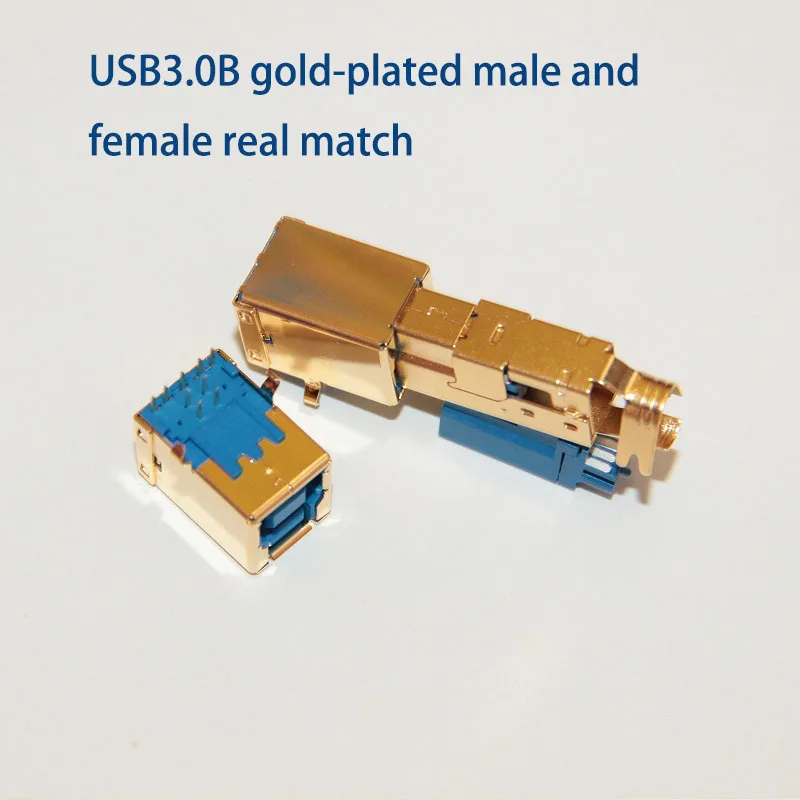 2 pcs High-quality usb3.0 female head B-type square mouth plug-in printer interface copper shell gold-plated terminal 3u