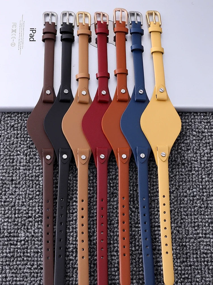 Women\'s Cowhide 8mm Fossil Replacement Watch Strap for Women Es3262 Es3060 Brown Blue Red Genuine Leather with Tool Watchbands