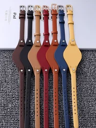 Women's Cowhide 8mm Fossil Replacement Watch Strap for Women Es3262 Es3060 Brown Blue Red Genuine Leather with Tool Watchbands