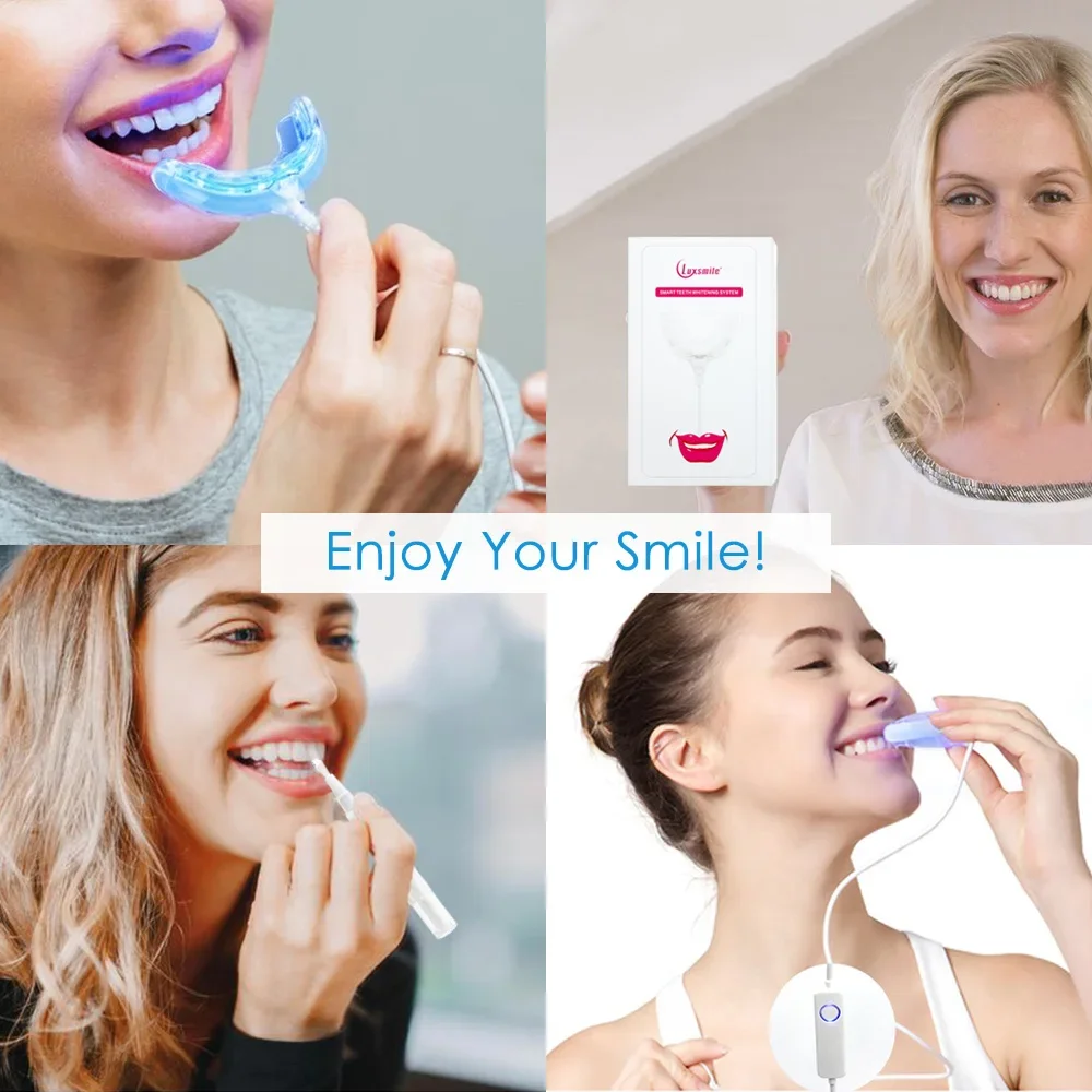 Teeth Whitening Gel Kit 16 LED Accelerator Blue Light Dental Whitening Gel For Dental Bleaching Teeth Whitener With Mouth Tray