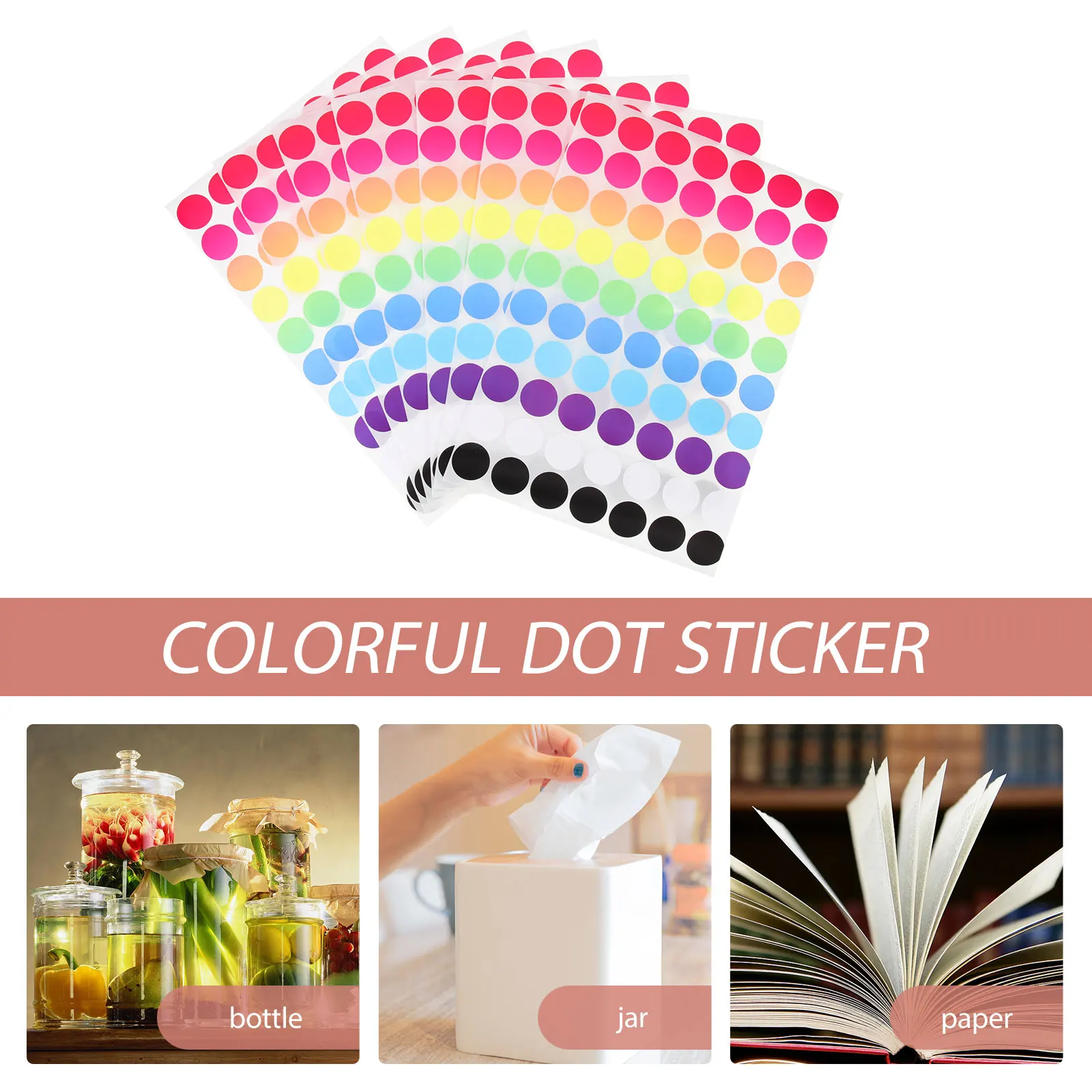 

20 Sheets Colored Dot Adhesive Round Labels Classification Stickers For Home Office Diy Organization Small Circle Dots Label