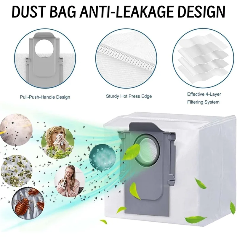 ABVI-Bagian Pengganti untuk Roborock Qrevo Curv Robot Penyedot Debu Sikat Sisi Utama Filter HEPA Bantalan Pel Kantong Debu