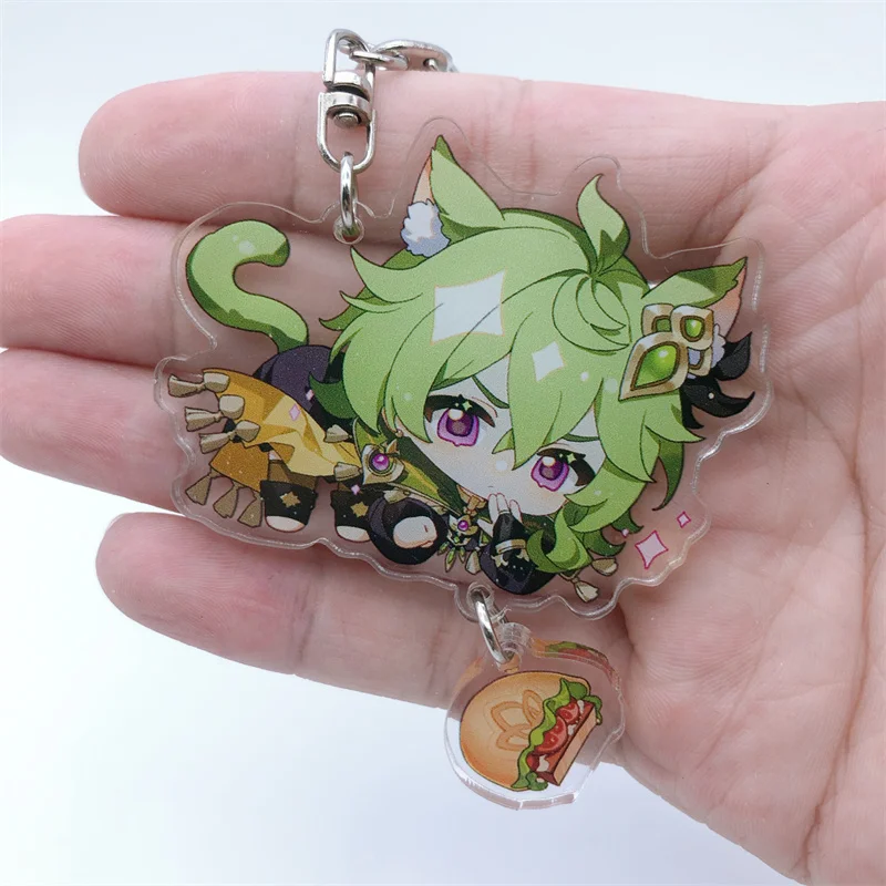 Game Impact Dori Dainsleif Kaedehara Kazuha Tighnari Xiao Keychain Badge Accessories Anime Key Chain Cartoon Pendant