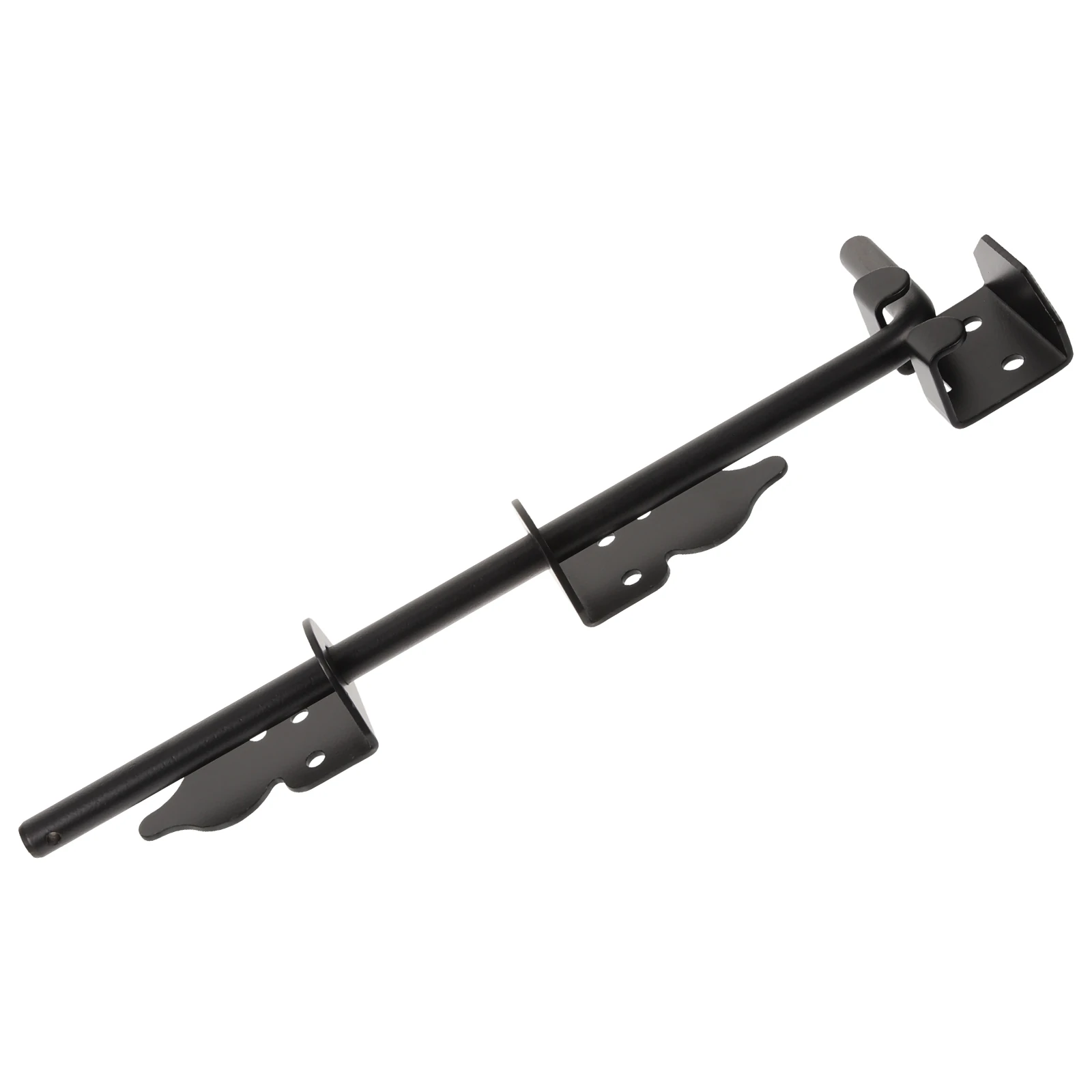 

12 Inch F Type Door Latch Black Coated Gate Lock Floor Bolt Wood Fence Hardware Weather Resistant Shed Cane Latch