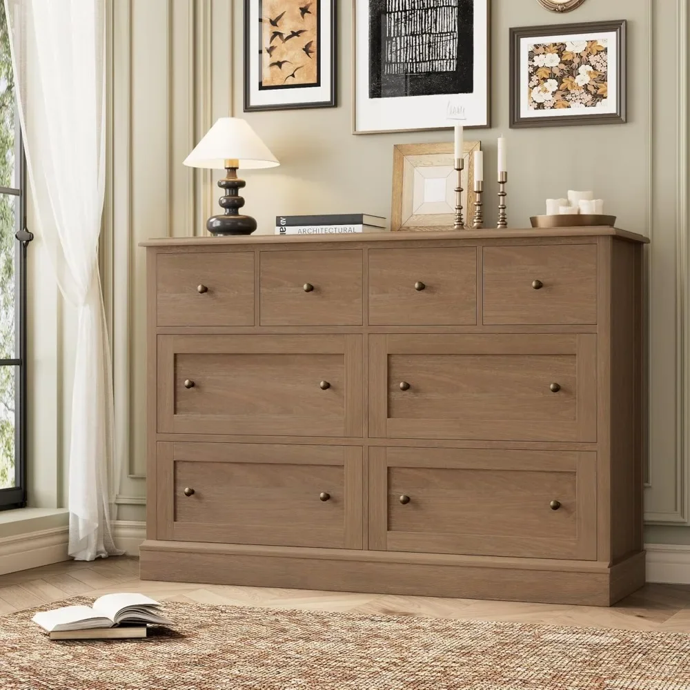 Commode de pépinière avec grand rangement, commode en bois avec portes à proximité profonde, commodes longues, 8MELfur ser, 47.2 po