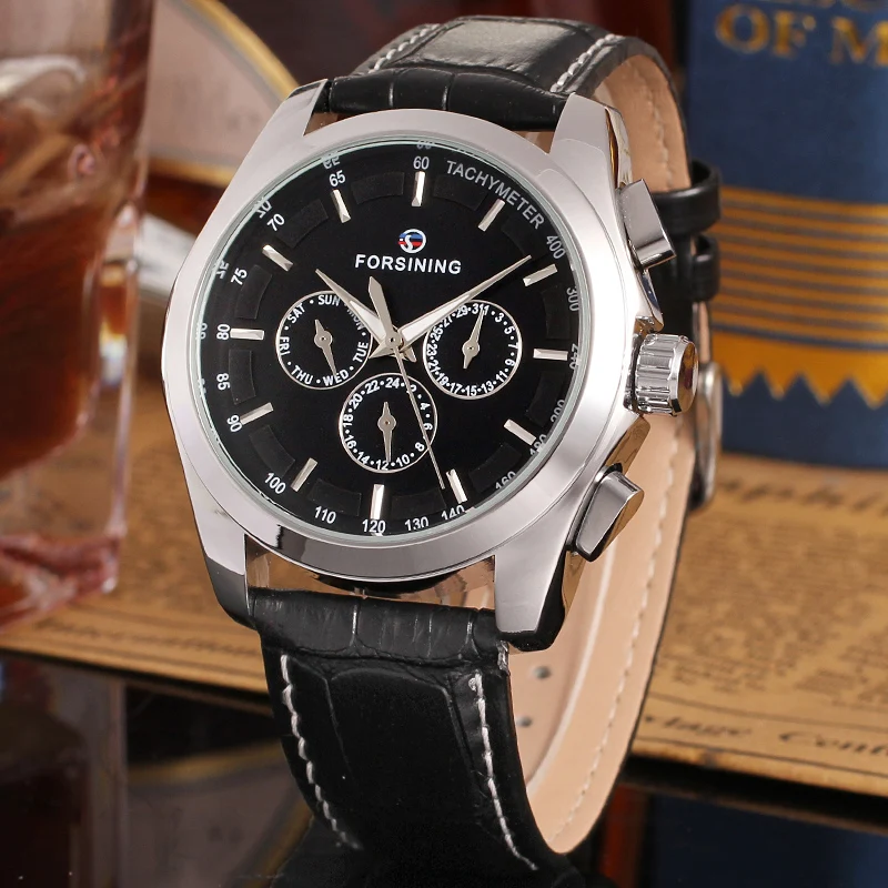 2024 New Original Automatic Men Gold Watch Mechanical Waterproof Luminous Top Luxury Multifunctional Male Leather Wrist Watches