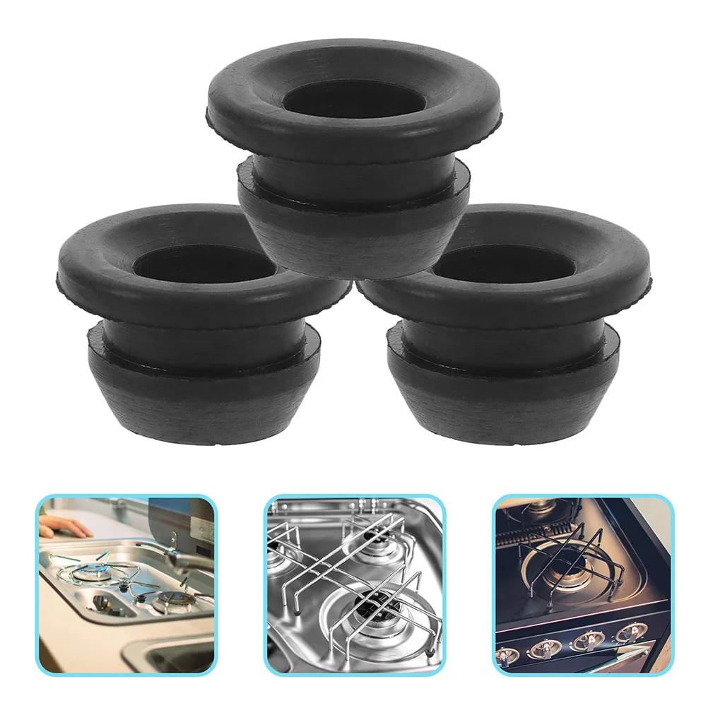 

6Pcs Round Rv Stove Plastic Grommets Stove Top Cushion for Trailer Furnace Protection Long-Lasting Burner Grate Pad Secure Fit