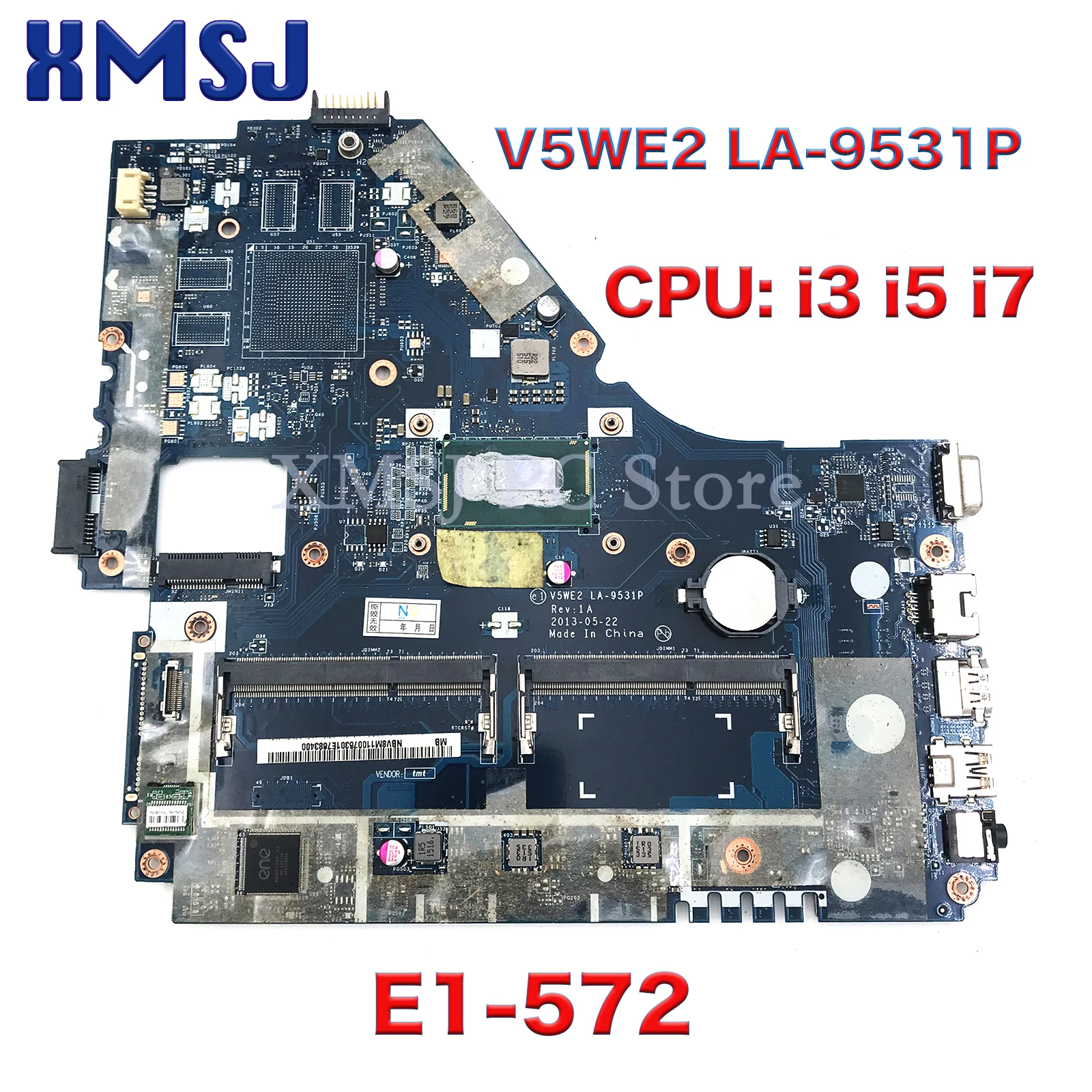 

For Acer Aspire E1-572 E1-572G V5-561G Laptop Motherboard V5WE2 LA-9531P With I3-4005U I5-4200U I7-4500U CPU DDR3 Fully Tested