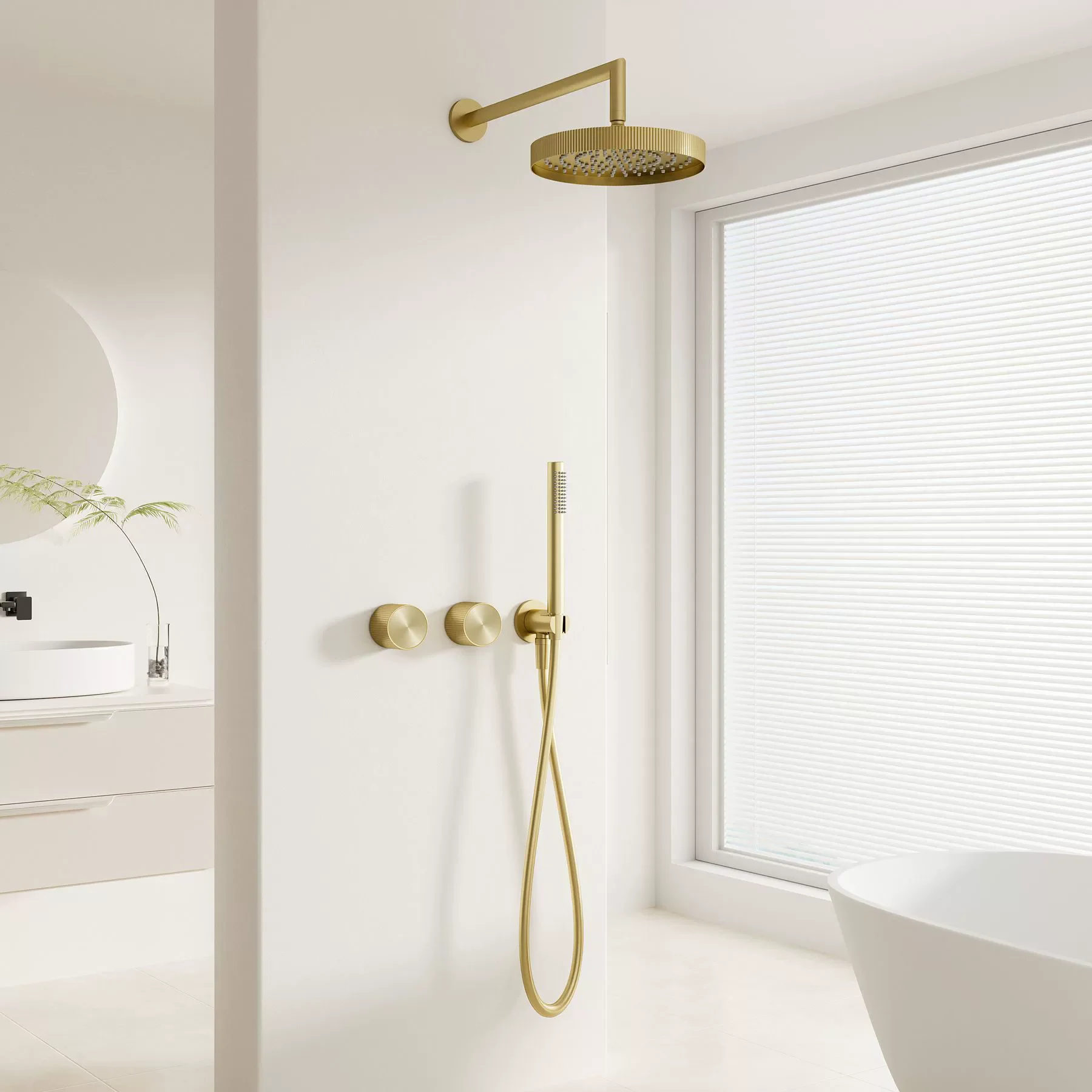 Brushed Gold Bathroom Shower Faucet Mixer Faucet Brushed Rose Gold Bathroom Rainfall faucet Brass Rain Bathroom Faucet Set