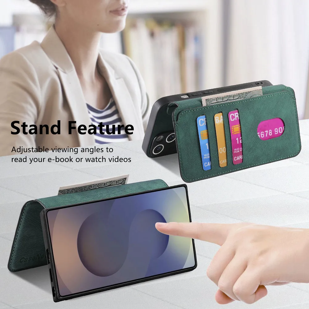 Etui Portfel Skórzane 2w1 Odłączane do Samsung Galaxy S26 S25 S24 S23 Ultra 5G, Pokrowiec do Galaxy S26 FE S25 Edge S24 S22 Plus — zdjęcie produktu 5