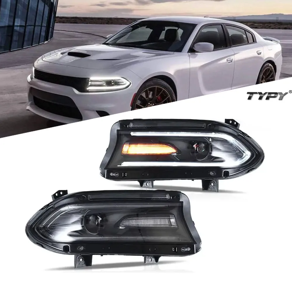 

TYPY Car Headlights Assembly For Dodge Charger LED Headlight 2015-2020 Upgrade to NEW Challenger Dynamic Turn Brake LED Headlamp