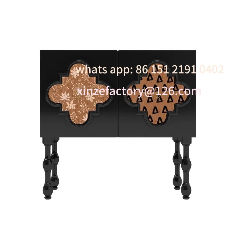 غرفة معيشة منزلية مصنوعة من الخشب الصلب على طراز القرون الوسطى قابلة للتخصيص مقابل خزانة تخزين كلاسيكية على الحائط #5