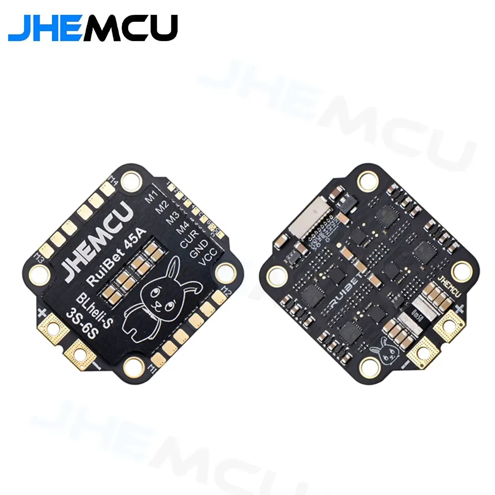 JHEMCU RuiBet 45A/55A BLHELI_S Dshot600 3-6S bezszczotkowy 4w1 ESC 30X30mm dla FPV Freestyle kontroler lotu stos DIY części