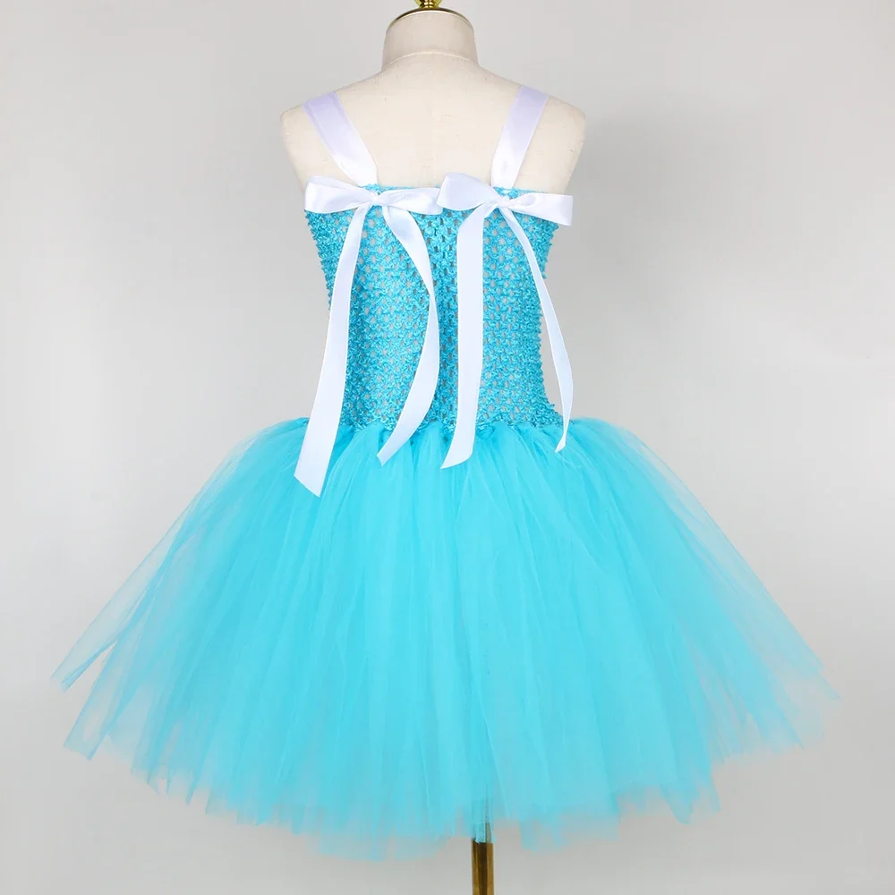 Alice Costume Girls Blue Wonderland Lolita Maid Tulle Tutu Princess Dress Kids Halloween Carnival Party Fancy Dress Up Clothes