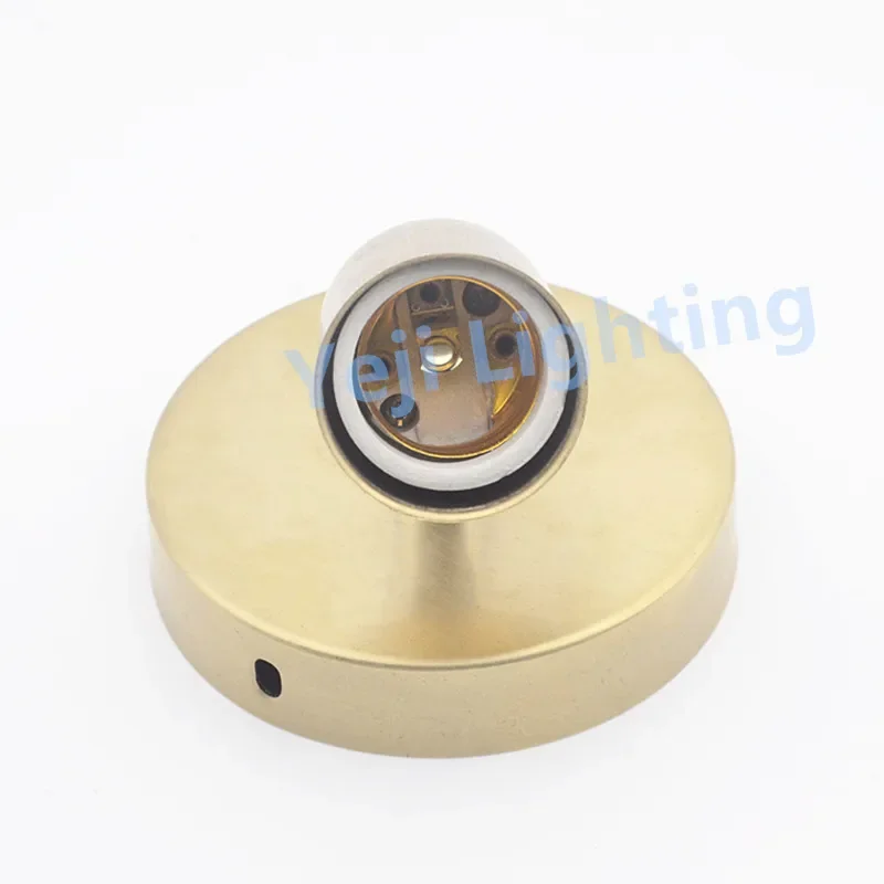 Brass lamp base ceiling rose copper ceiling canopy with E27 socket ceramic lamp holder for retro vintage chandelier wall lights image 4