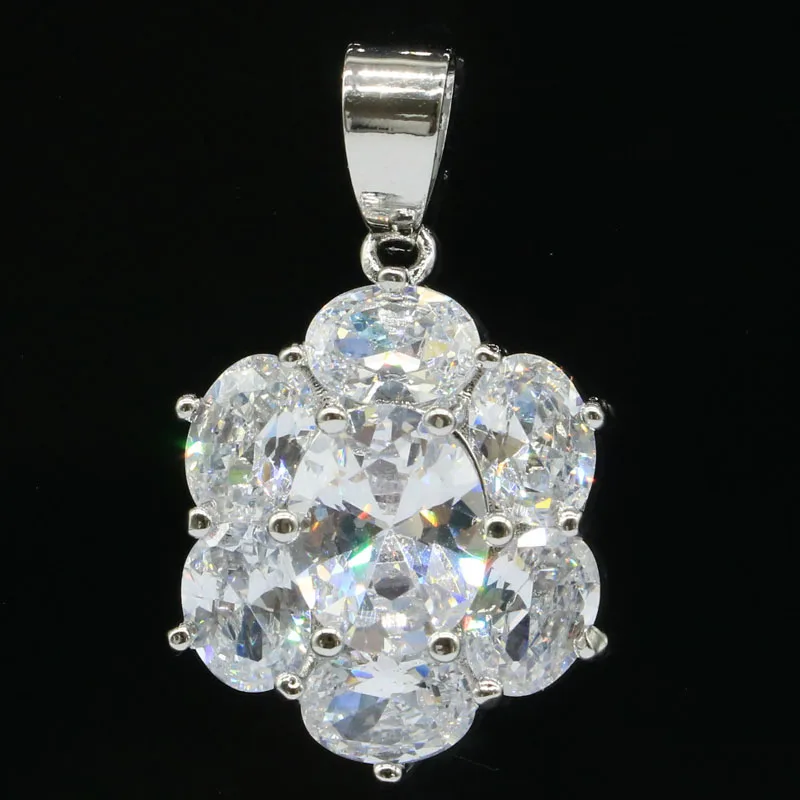 

Buy 5 Get 1 Free 27x17mm White Sapphire London Blue Topaz Pink Tourmaline Women Wedding Silver Pendant