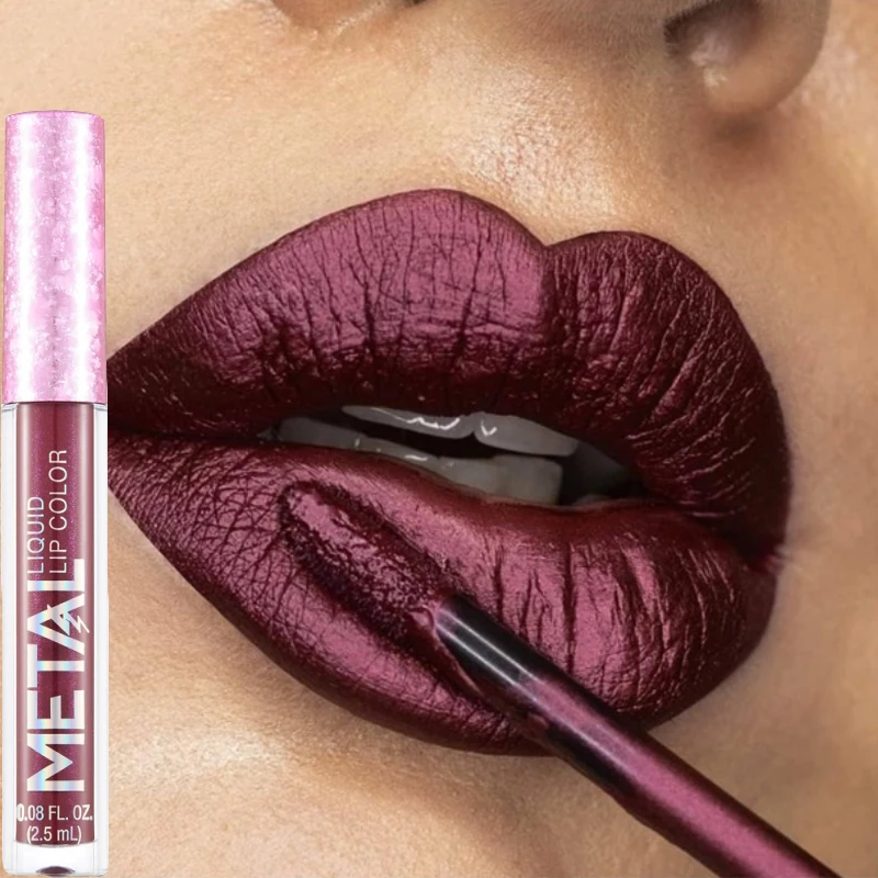 12 Kleuren Matte Metalen Vloeibare Lippenstift Waterdichte Langdurige Niet Vervagende Matte Lipgloss Nude Lipkleurige Vlekken Lippen Make-Up Cosmetisch