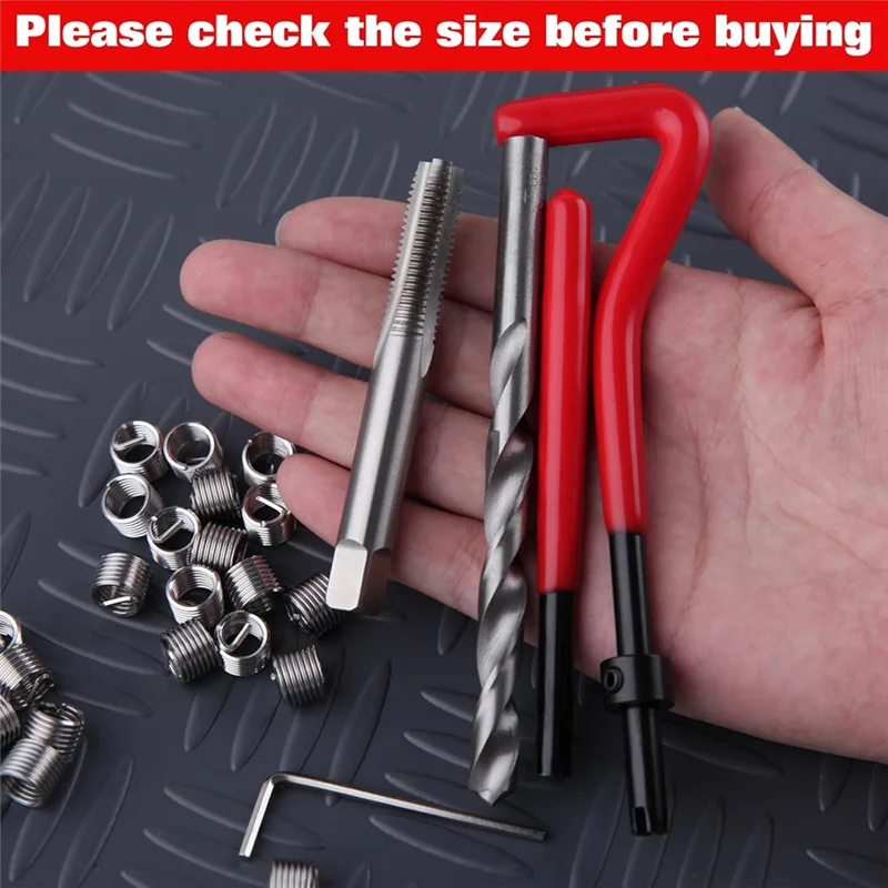 

ABUH-30 Piece M8x1.25 Thread Repair Kit, Metric Repair Kit With HSS Drill Bits Thread, For Auto Repairing