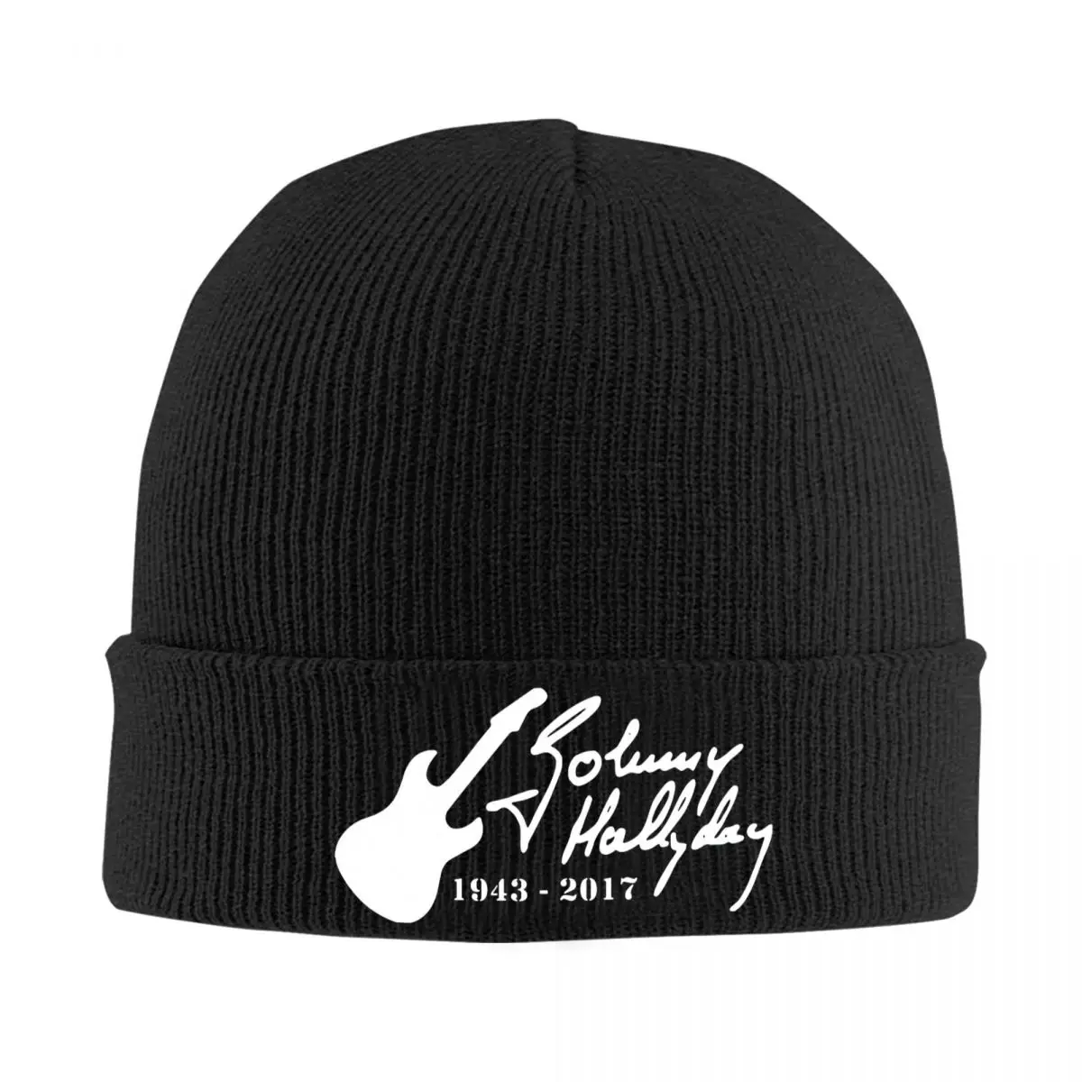 Gorros de Johnny Hallyday, gorros de leyenda del Rock francés, gorros Unisex para adultos, gorro de punto Retro para gimnasio, gorros para envolver la cabeza personalizados de otoño