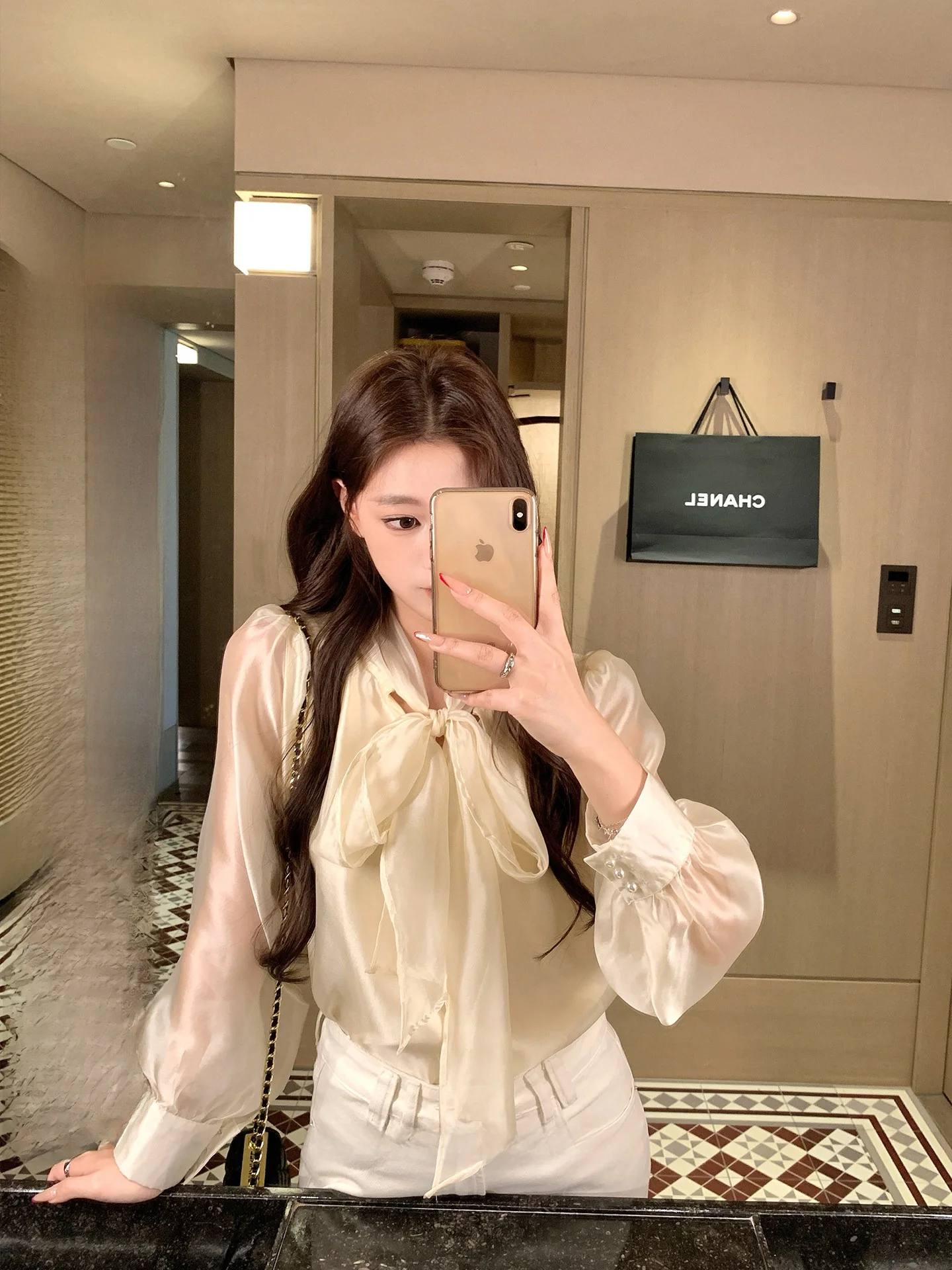 

Ele Commute Pure Color Me Knot Sa Bubble Sve irt Breathable Korean Sle Women's Faion irt