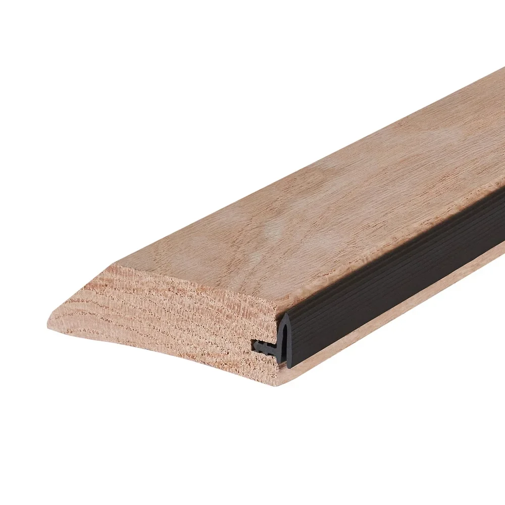 عتبة باب من الخشب الصلب الطبيعي من الفينيل 3-1/2 بوصة واط 1 بوصة ارتفاع 36 بوصة L مشروع الرطوبة والغبار والحشرات تصميم ممتص الصدمات سهل #4