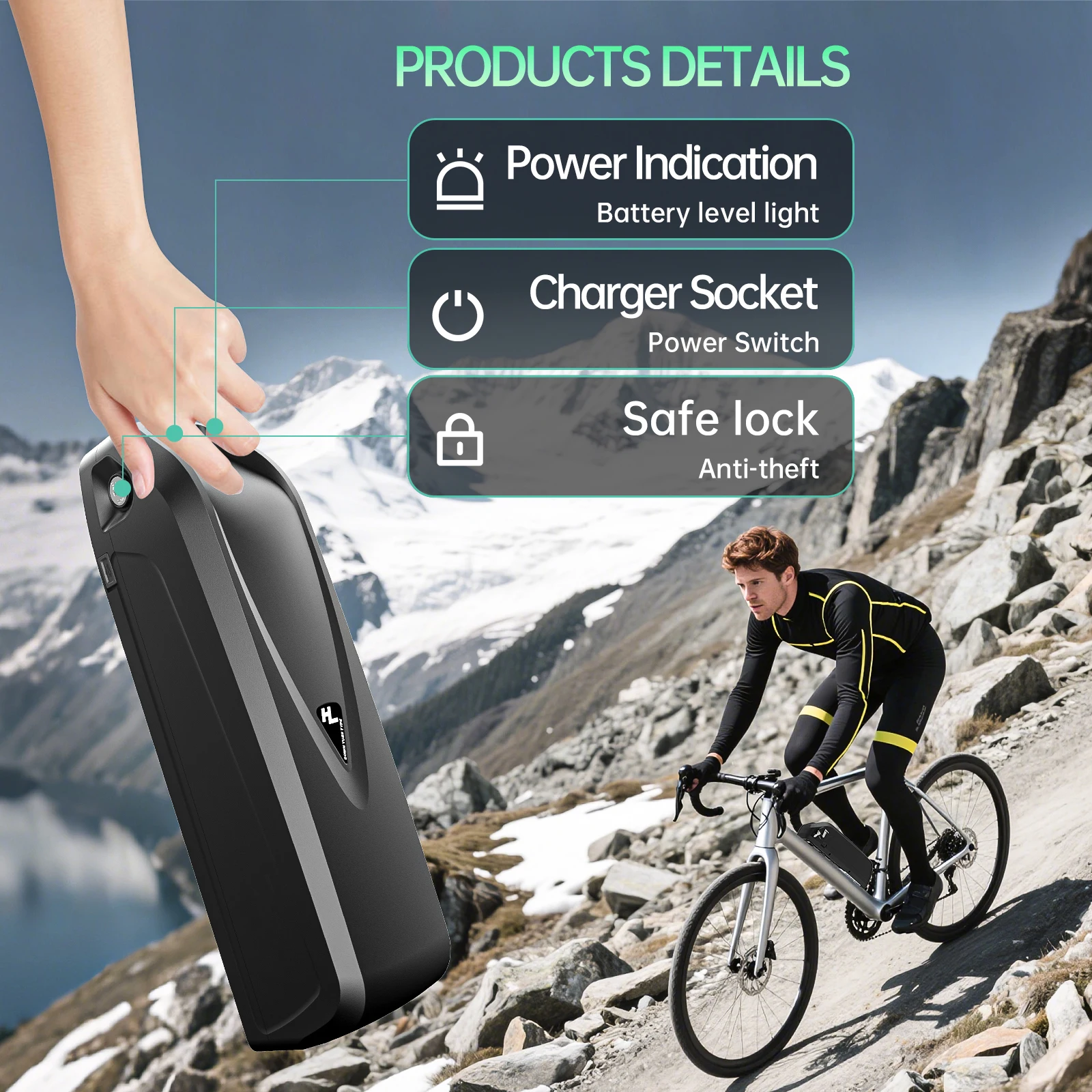 Hailong EBike Battery 48V 20AH  5PINS  52V 36AV lithium  Electric Bicycle Battery E Bike  250W 350W 500W 750W 1000W Motor