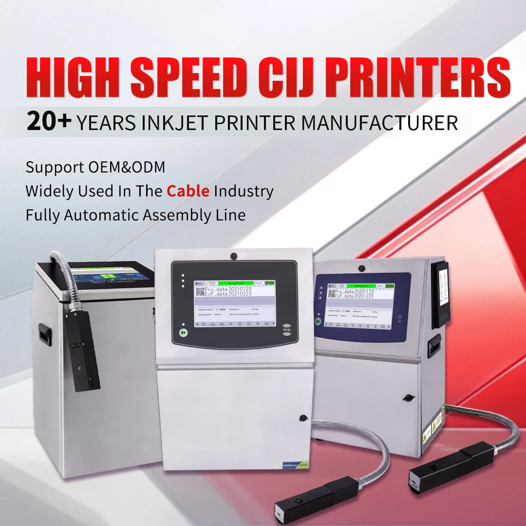 DOCOD CIJ Inkjet Marking Printer S200 Plus Ink Jetting Continuous Inkjet Printing Technology for Food Packaging Wood
