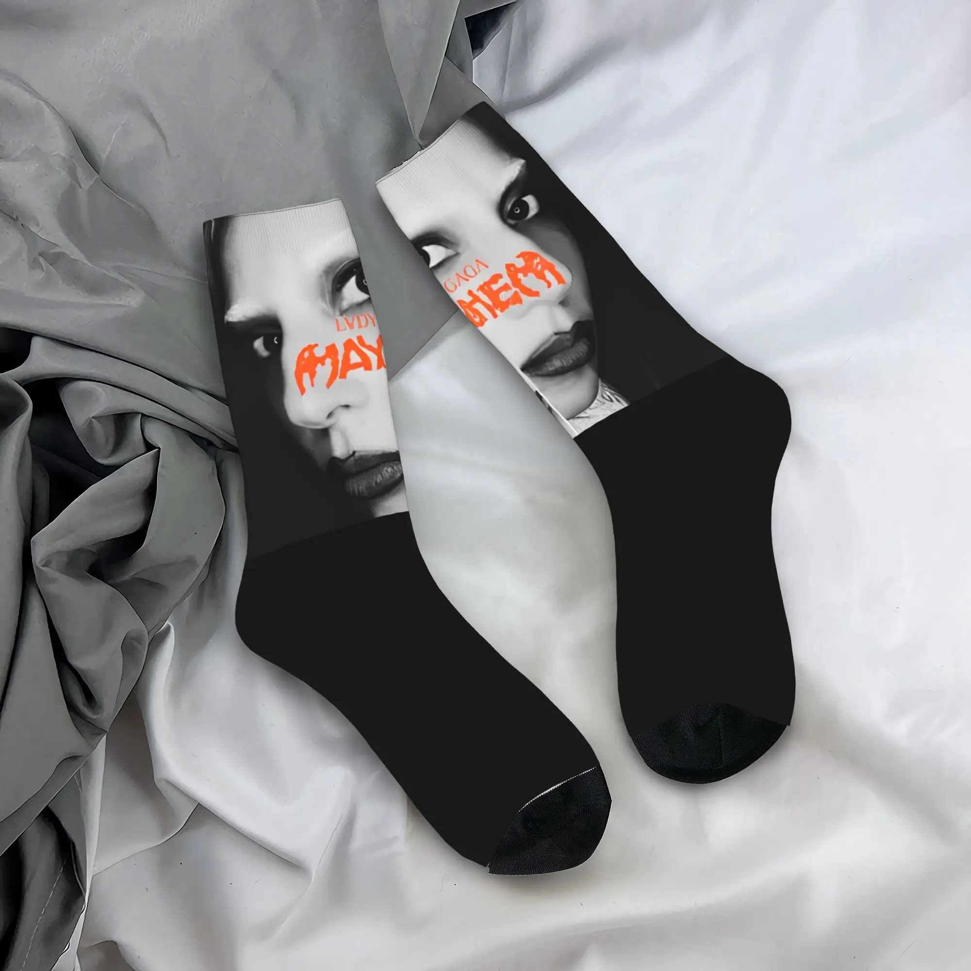 Men Women Lady Gaga Mayhem Socks Non-slip Fashion  Socks Suprise Gift Idea