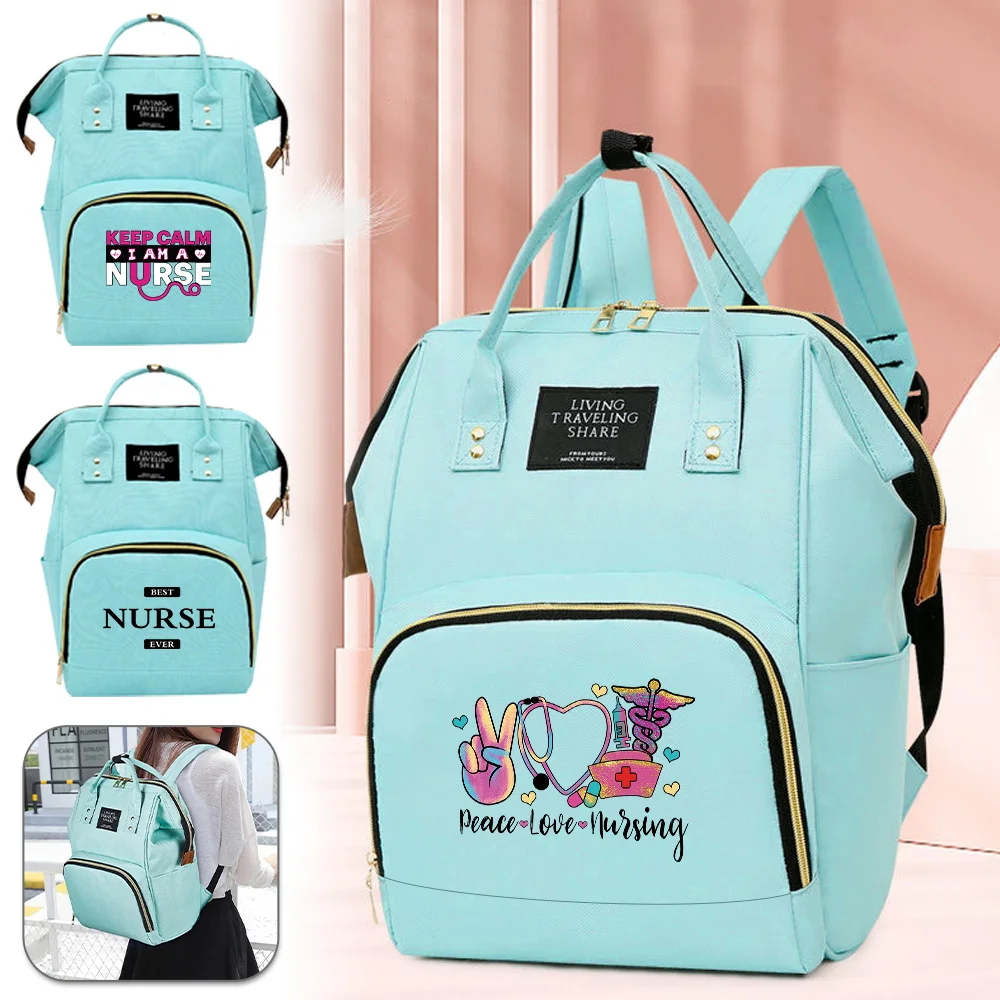 

Mommy Backpack Diaper Bag Green Storage Pack Large Capacity Infant Bags for Outing Nappy Changing Pouch Nurse Series