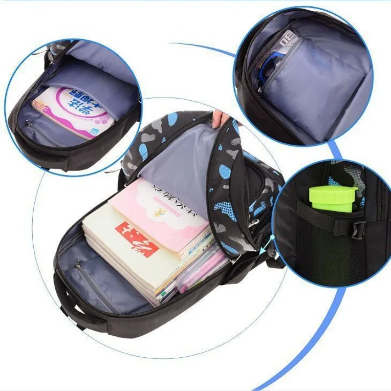 Mochila escolar primária masculina, mochila infantil impermeável para redução de carga, grande capacidade, nova, 2024