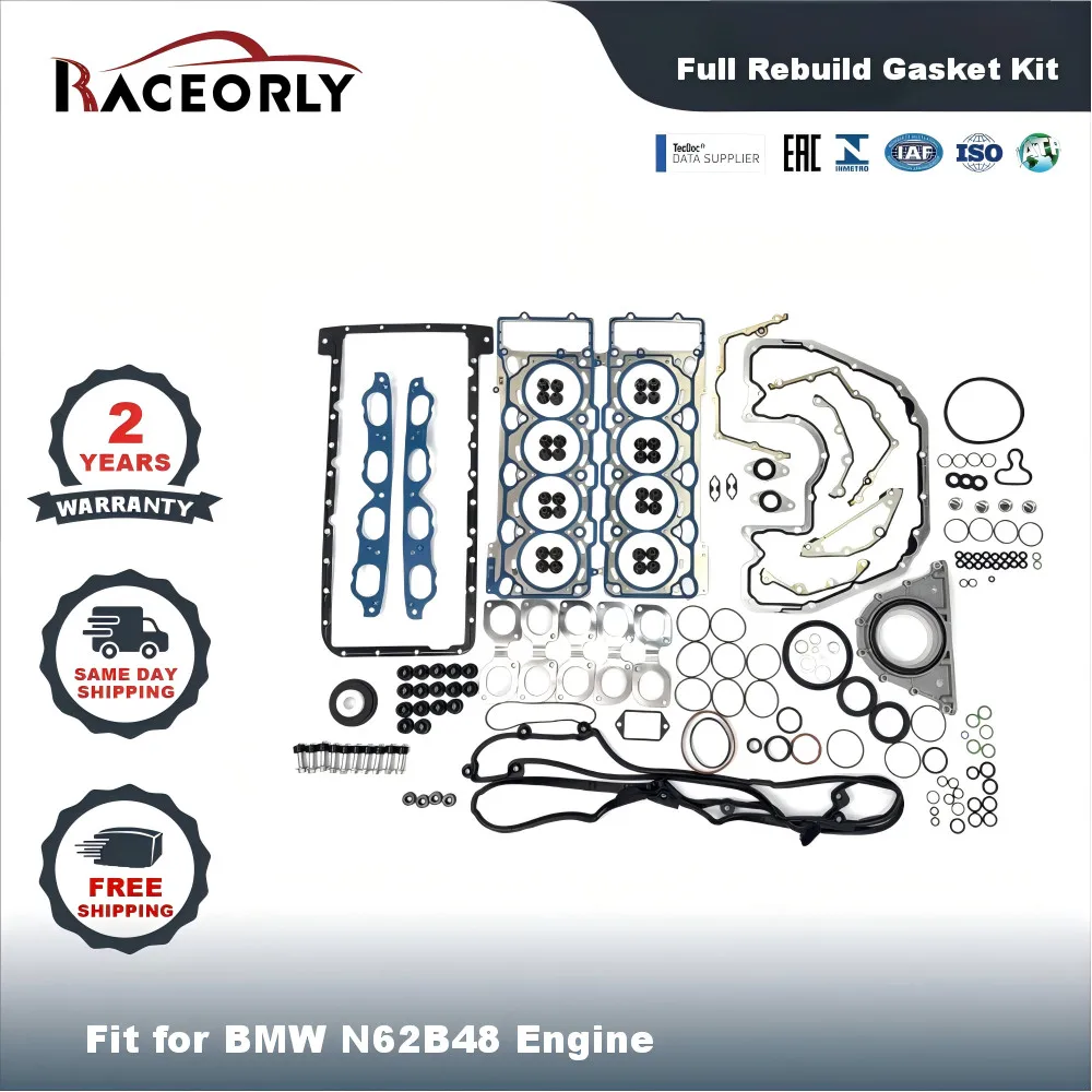 For BMW 550i 650i 750i X5 4.8i E53 E70 E63 E66 Engine Full Gasket Kit N62 4.8L