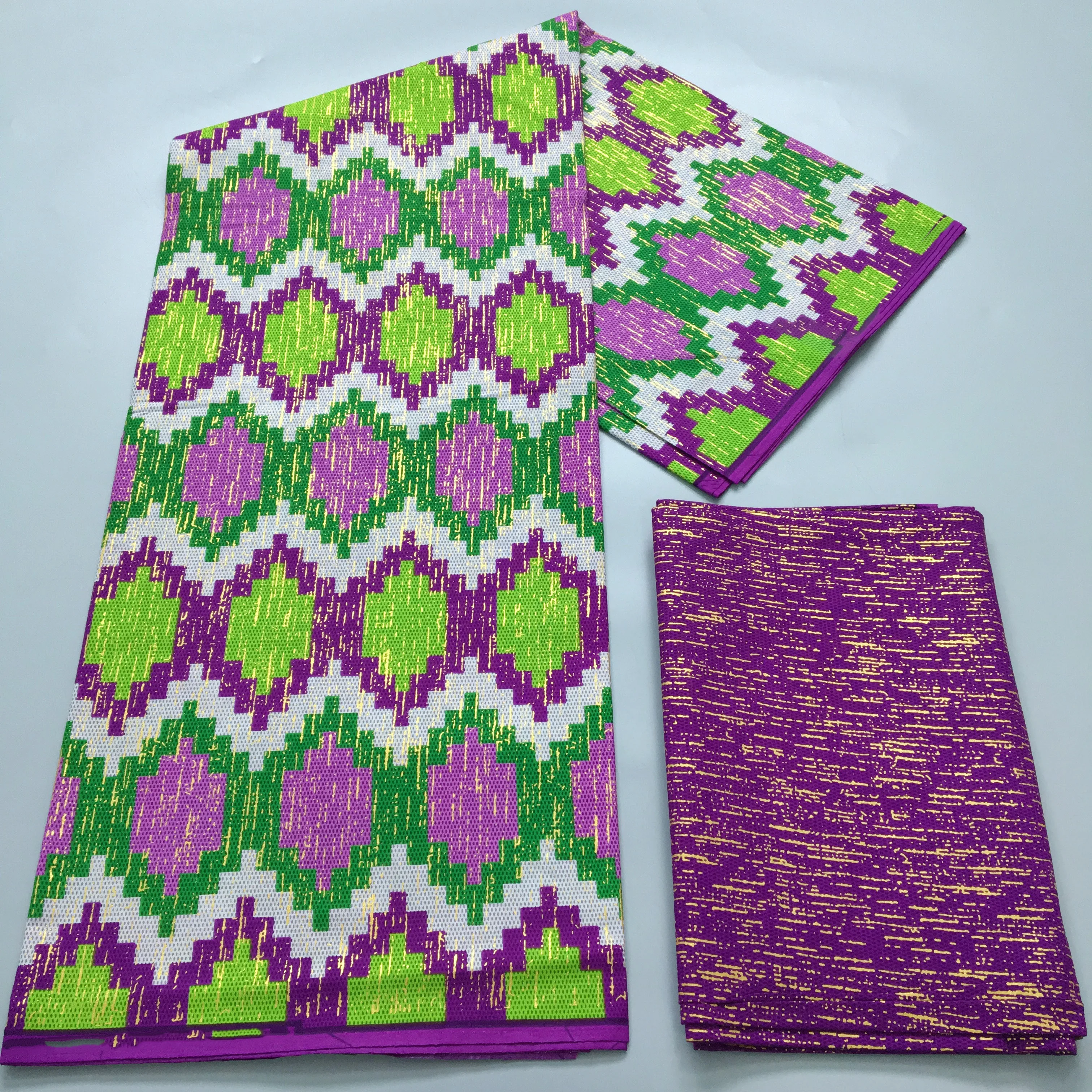 4+2 Yards African Wax Fabric Print Ankara Kente Tissu Pagne 100% Cotton Wax Fabric Ghana Style For Women Bridal Dresses Material