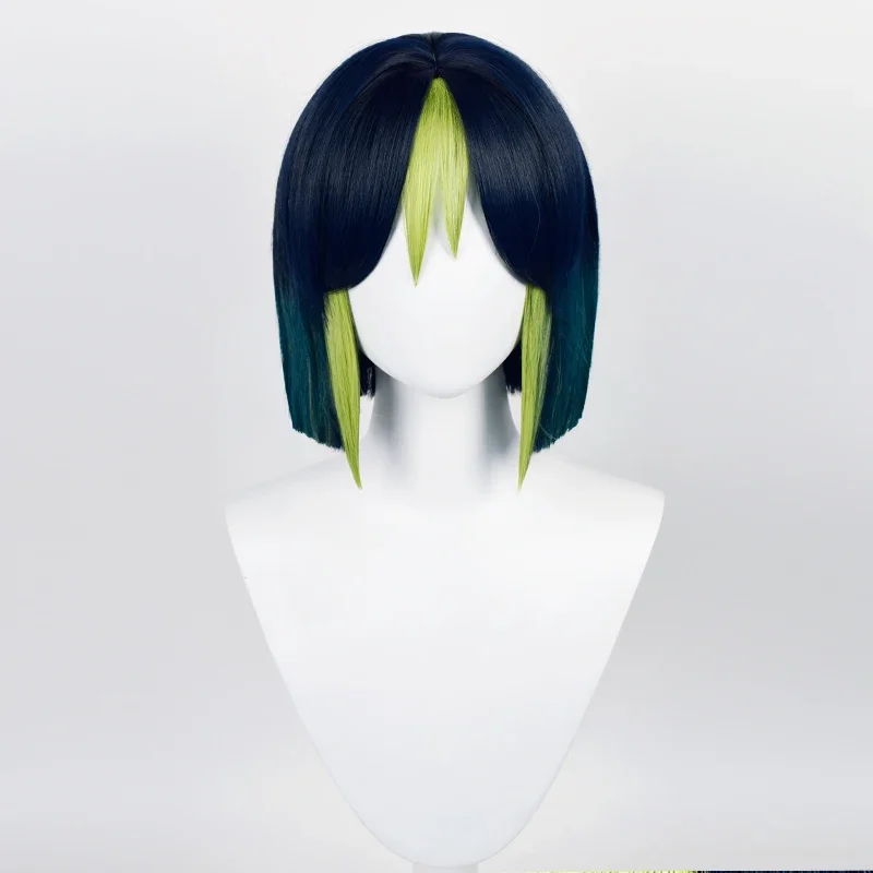 Sumeru Tighnari Cosplay Wig Genshin Impact Tighnari Ear Tail Prop 30cm Short Heat Resistant Synthetic Wig Halloween Party Wigs