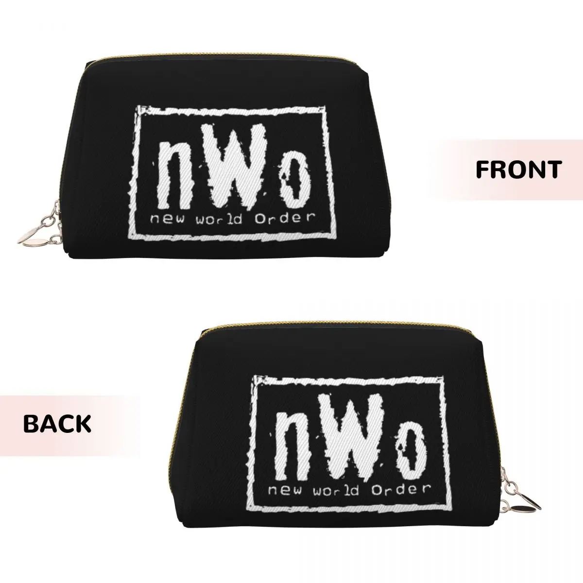 NWO New World Order Wrestling Women Cosmetic Bag Travel Makeup Organizer Pouch Toiletry Storage Dopp Kit Box
