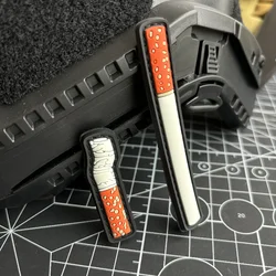 3D PVC Smoke Morale Badge Cigarette Butt Tactical Patch Patches for Clothing Hook and Loop Military Backpack Sticker Appliques