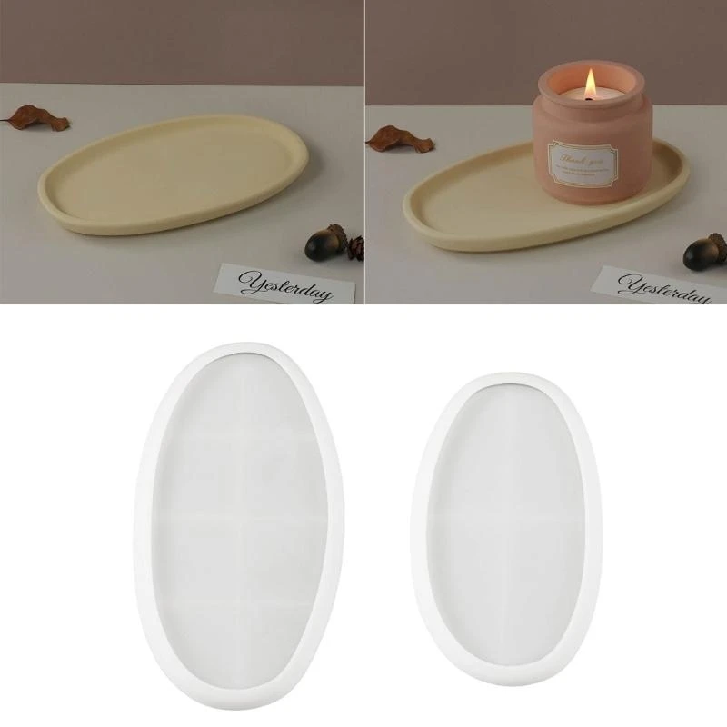 Resin Mold for Jewelry Plate Rolling Tray Soap Dish Making Oval Resin Mold