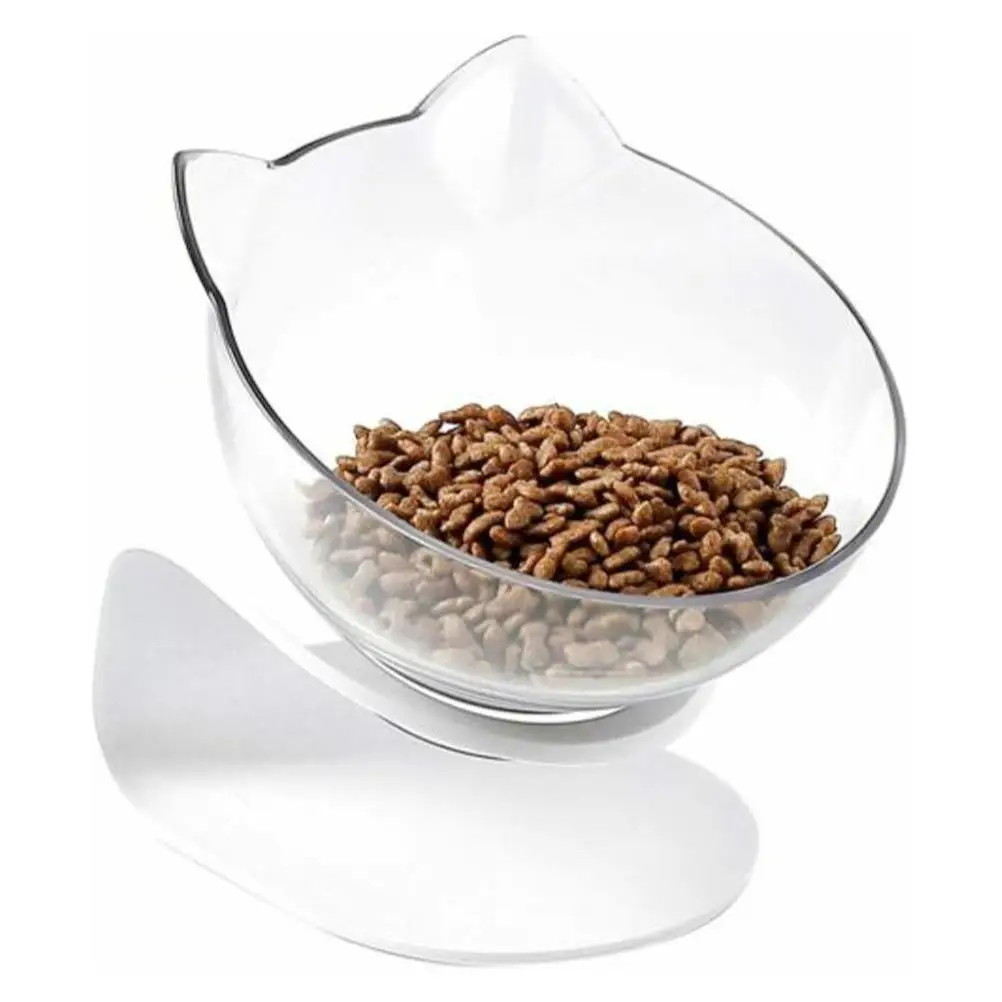 

Transparent Cat Bowl 15 Degree Oblique Mouth Detachable Feeder Bowls for Cats Pet Food Water Durable Practical Protect Neck Easy