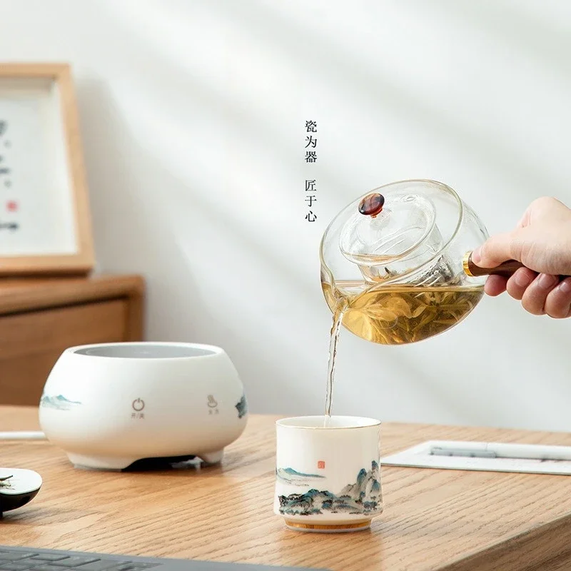 ألف ميل من مجموعة صانع الشاي إبريق الشاي جيانغشان، موقد السيراميك الكهربائي المنزلي الراقية، وعاء صحي صغير لصنع الشاي #3