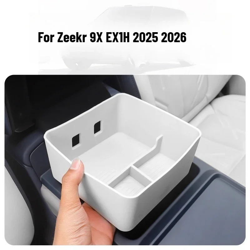 

For Zeekr 9X EX1H 2025 2026 Car Silicone Central Armrest Storage Box Container Interior Stowing Tidying Accessories Cover