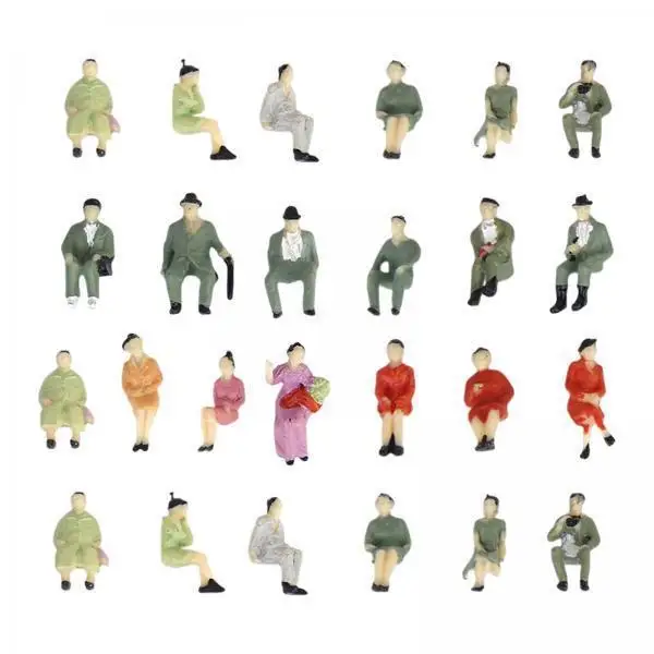 1/87 Scale Tiny Classic Miniature Figure Toys ABS Model for Train Park Street Passenger Scene Decoration