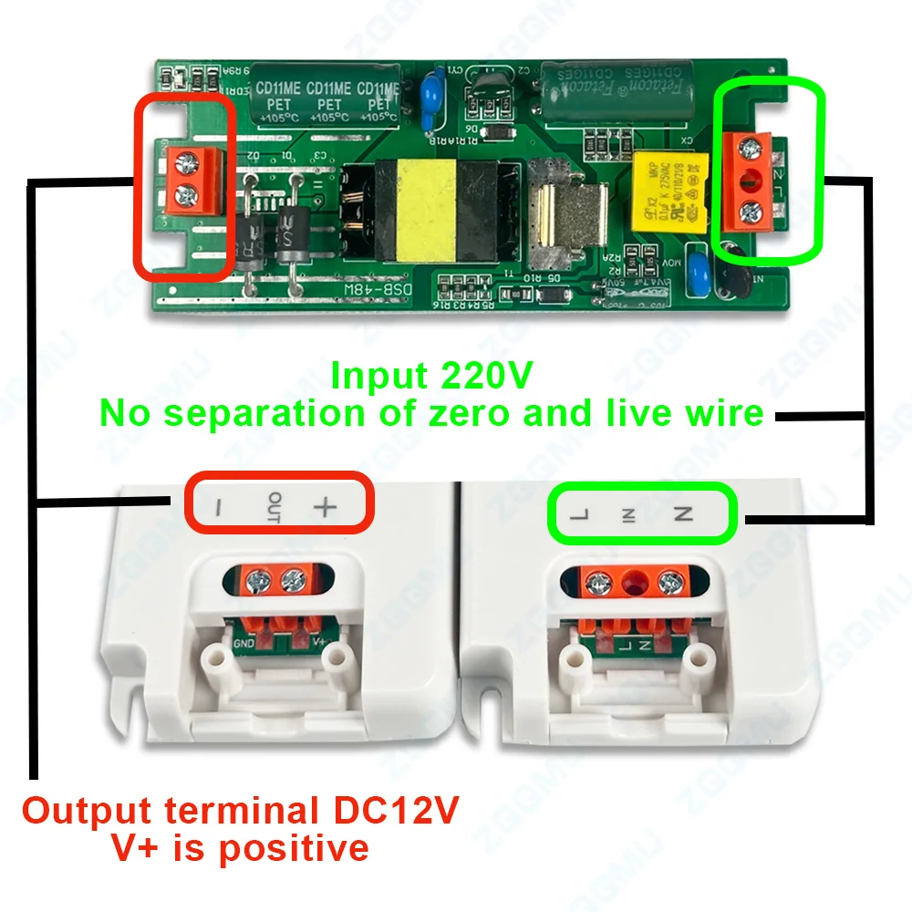 DC12V लाइटिंग ट्रांसफ़ॉर्मर 12W 30W 60W 120W 100-240V से 12V 1A 2A 3A 5A 10A डिमेबल कैबिनेट लाइट LED ड्राइवर पावर सप्लाई के साथ