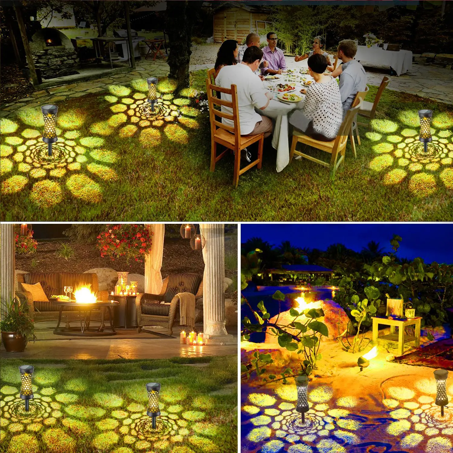 أحدث RGB في الهواء الطلق مصابيح الحديقة الشمسية حديقة المشهد جو الإضاءة الزخرفية التخييم الأرض مصباح IP65 مقاوم للماء الساخن #4