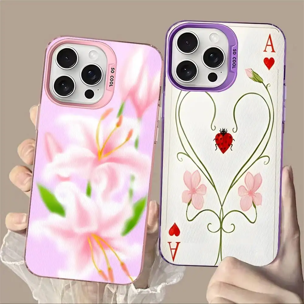 Funda para Teléfono Wildflower Orchid Lila para iPhone 17 16 15 14 11 12 13 Pro Max Plus Pro, Color Plateado