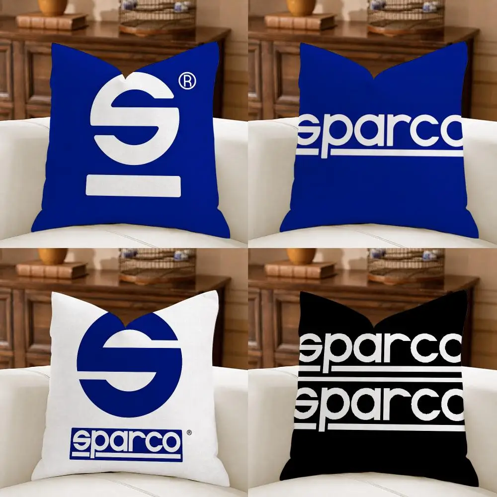 Fashion S-Sparco Logo Cushion Cover Organic Linen Square Pillow Case Durable Non-Allergenic And Kind To Skin