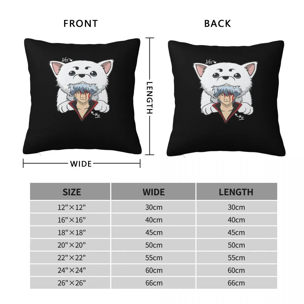 Gintama Gintoki Sakata Pillowcase Polyester Linen Velvet Printed Zip Decor Pillow Case Bed Cushion Cover