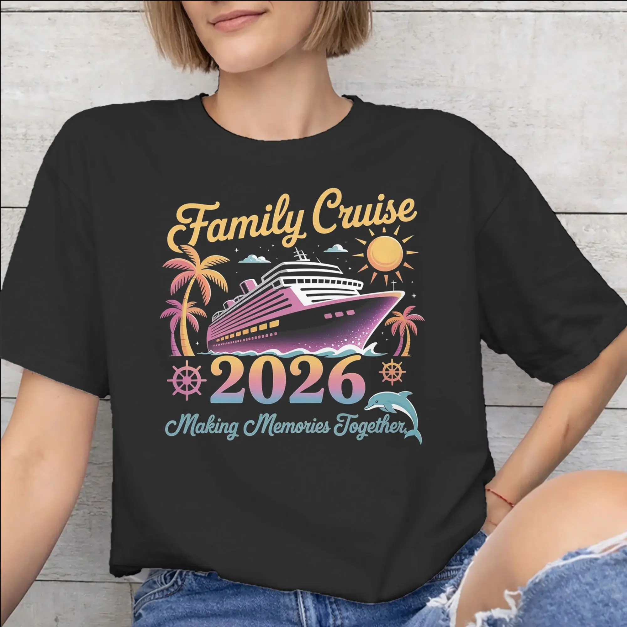 Family Cruise 2026  Merch Men Women T Shirt 100% Cotton Tee Graphic Printed Making Memories Together T-shirt Clothing