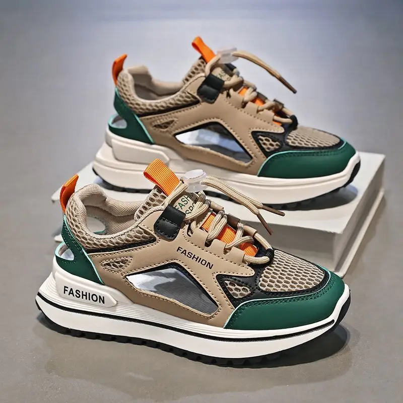 

2026 Summer Boys' Sport Shoes Hollow Ventilated Mesh Design Non Slip Kids' Mesh Footwear