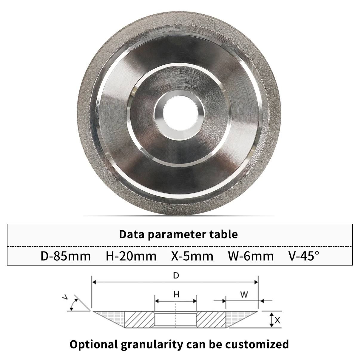 Loonpon 80 mm Diamant-Schleifscheibe, Schleifer, Kreisschärfer, Schleifscheibe für Hartmetall, Metall, Wolframstahl, Fräser – Detail 2