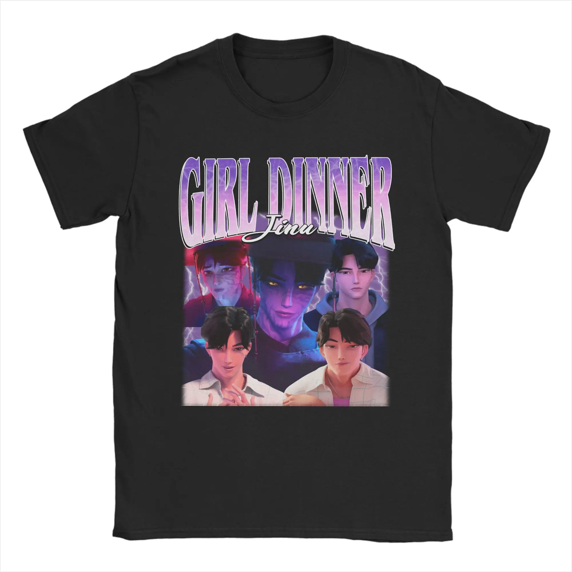 

Kpop Demon Hunters футболки мужская повседневная футболка из чистого хлопка с круглым воротником футболка с короткими рукавами одежда идея подарка